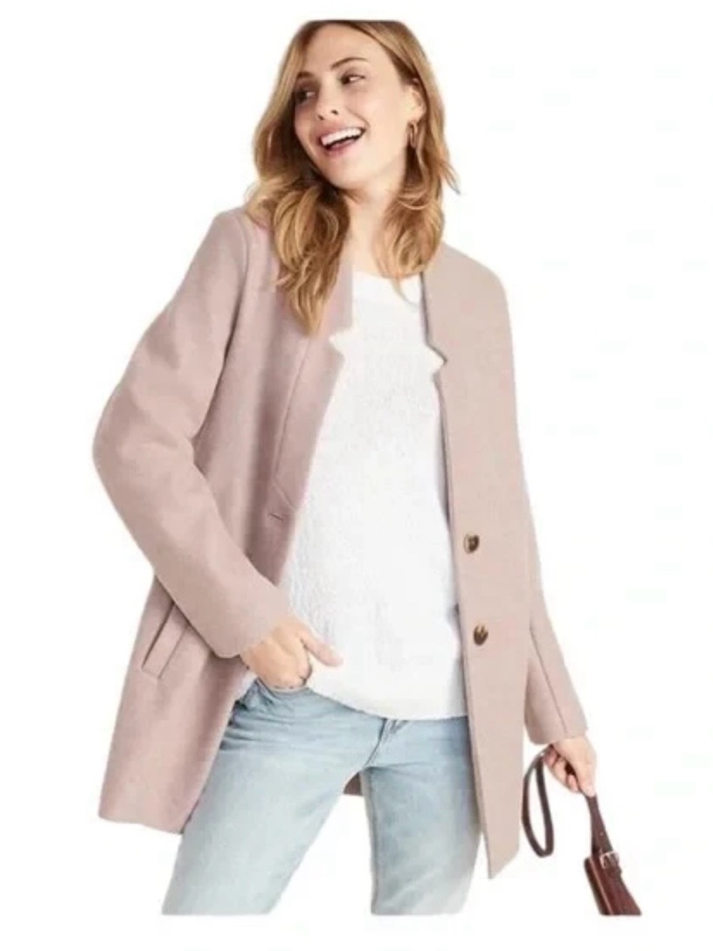 Old Navy Womens Plus Size Pink Marl Long-Line Cardigan Coat XXL NWOT